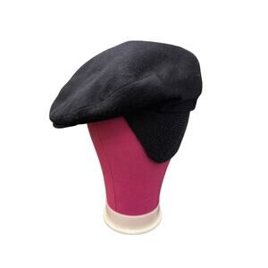 VTG Paul Stuart Newsboy DARK BLUE Cap Hat 100% Wool Made in Italy 7 3/8 winter